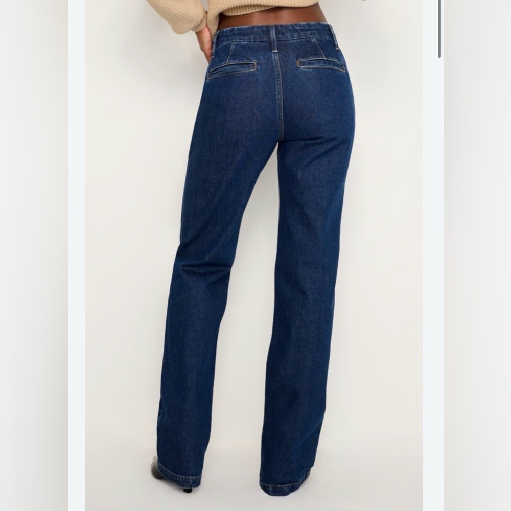 Good American "Pintuck Trouser" Jeans, New With Tags, Size 0 - Picture 2 of 8